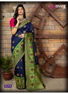 Blue Colour Latest Designer Wedding Wear banarasi Waeving Silk Saree Collection 5173